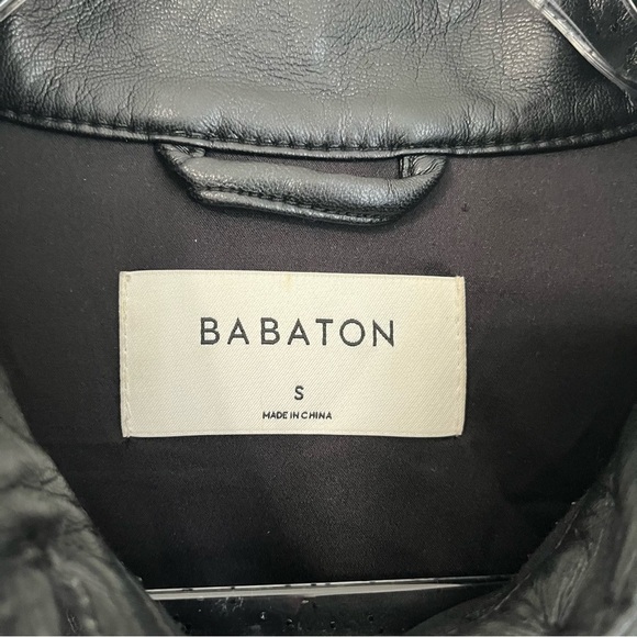 Aritzia Babaton Button-Up Faux Leather Shirt Jacket Liquid Leather Size Small. - Picture 2 of 7